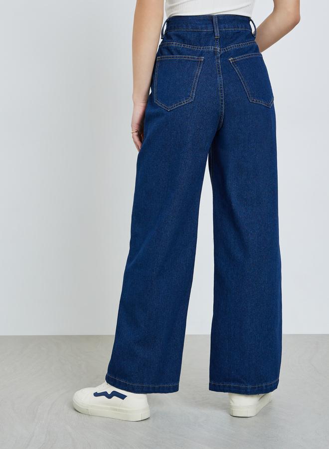 Styli Women Wide Leg Panelled Jeans - Image 4